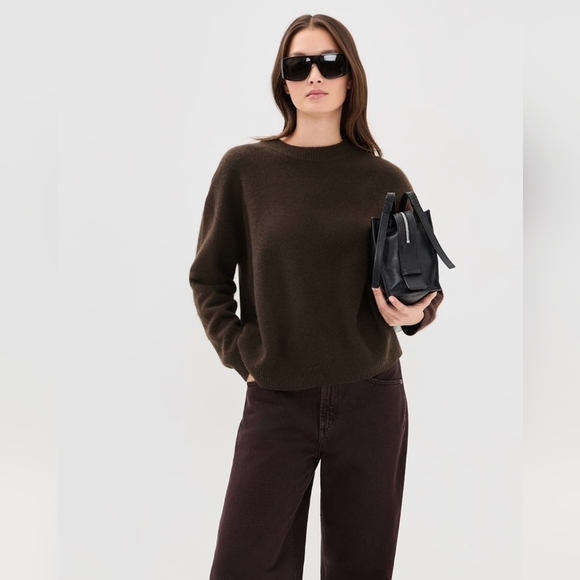 Vince Sweaters - VINCE Brown Camel Hair + Wool Crew Oversized Sweater M